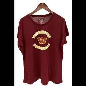 NFL Women's Short Sleeve Tee & Flannel Pajama Set Commanders - Regular